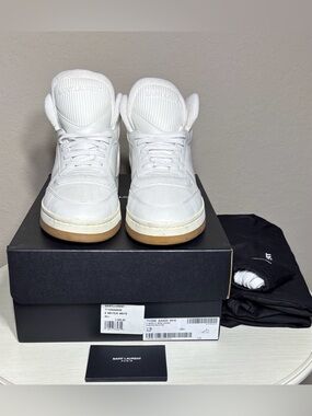 Saint Laurent SL/80 Mid-Top Sneakers - Vintage
White/Gum Sole - Size 43.5 (10.5)